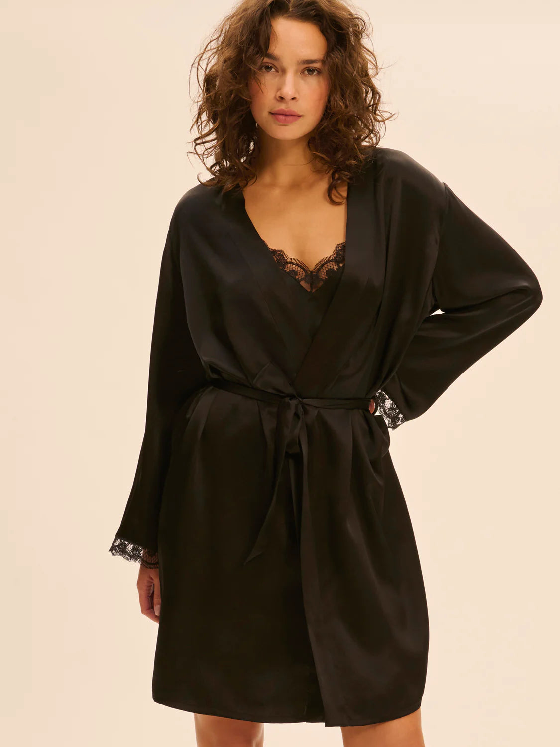 LOVE ME Silk Long Kimono