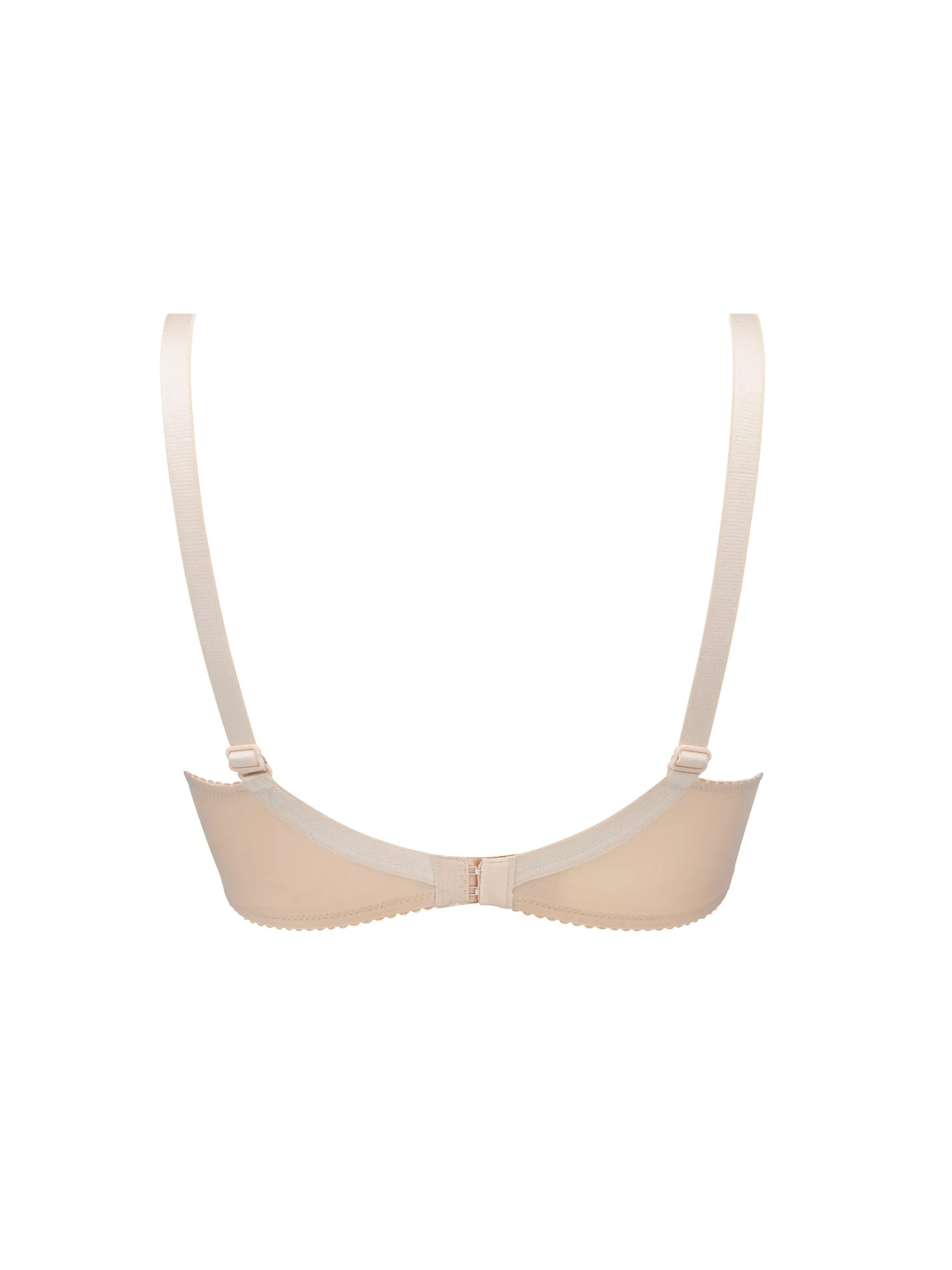 Beige bra on a white background