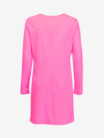 Verdissima's long-sleeved nightgown features a macro-flower motif lace insert for a modern, yet refined design. 