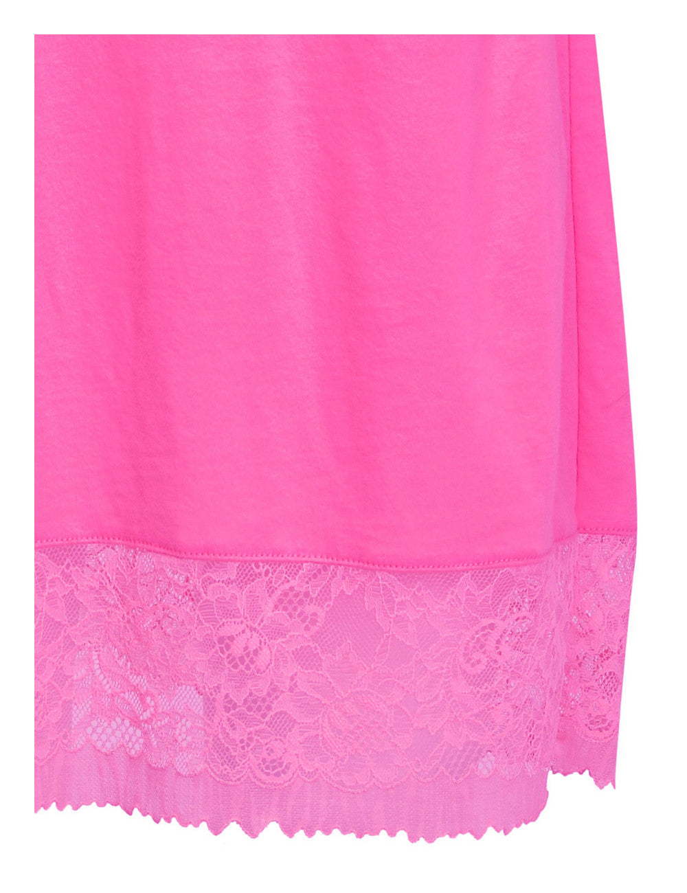 Verdissima's short-sleeved nightgown features a macro-flower motif lace insert for a modern, yet refined design. 