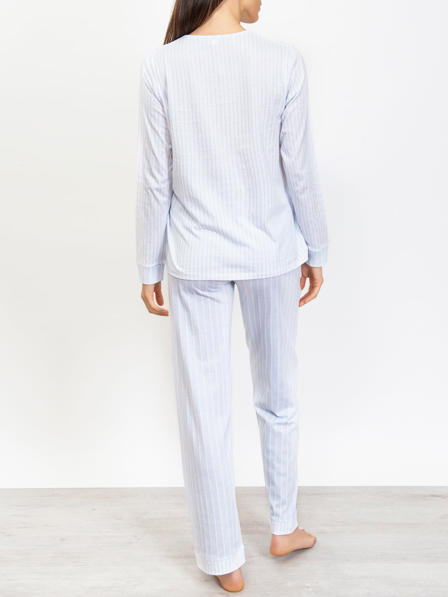 Long Sleeve Cotton Striped Pajamas Set