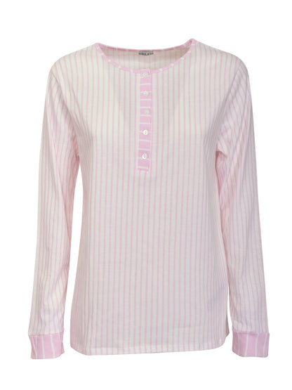 Long Sleeve Cotton Striped Pajamas Set