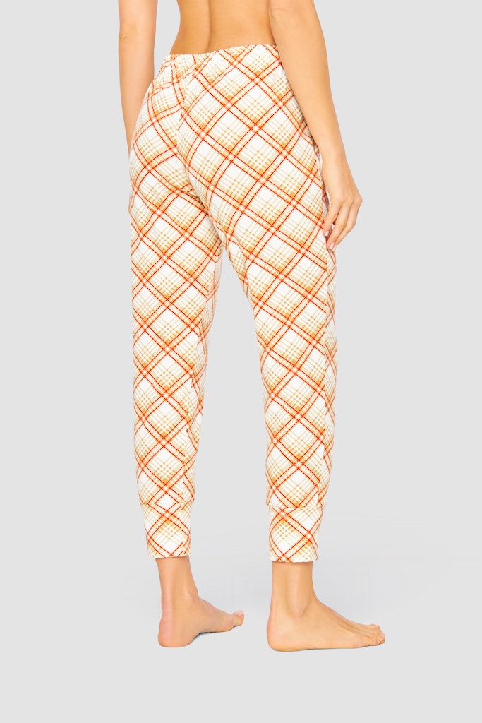 Back of the Be Happy Cotton Check Capri Pants