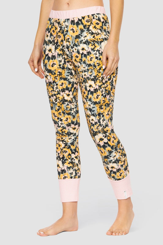 Front Be Happy Cotton Floral Capri Pants