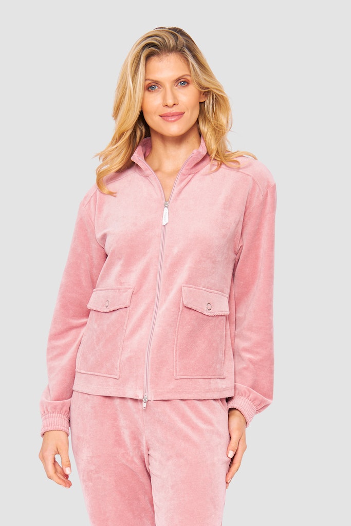 Front of the Be Happy Cotton Niki Jacket by Rosch, pants sold separately