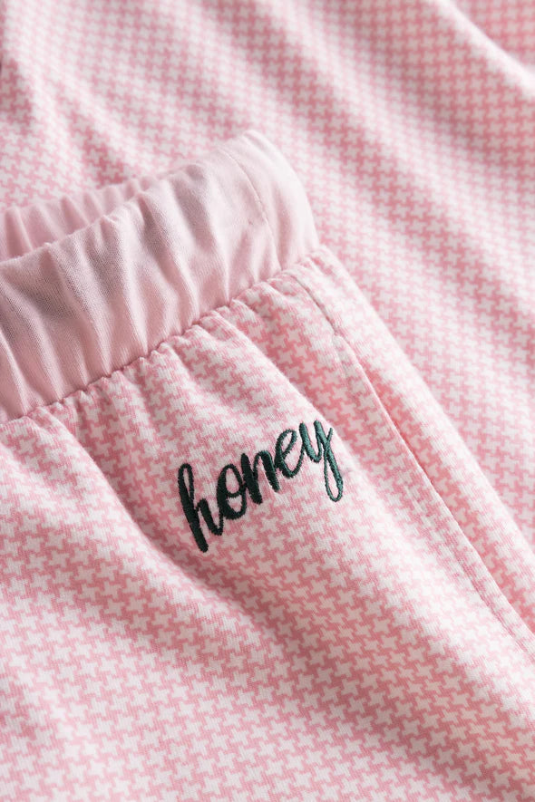 Embroidery 'honey' on the Be Happy Cotton Capri Pants by Rosch. 