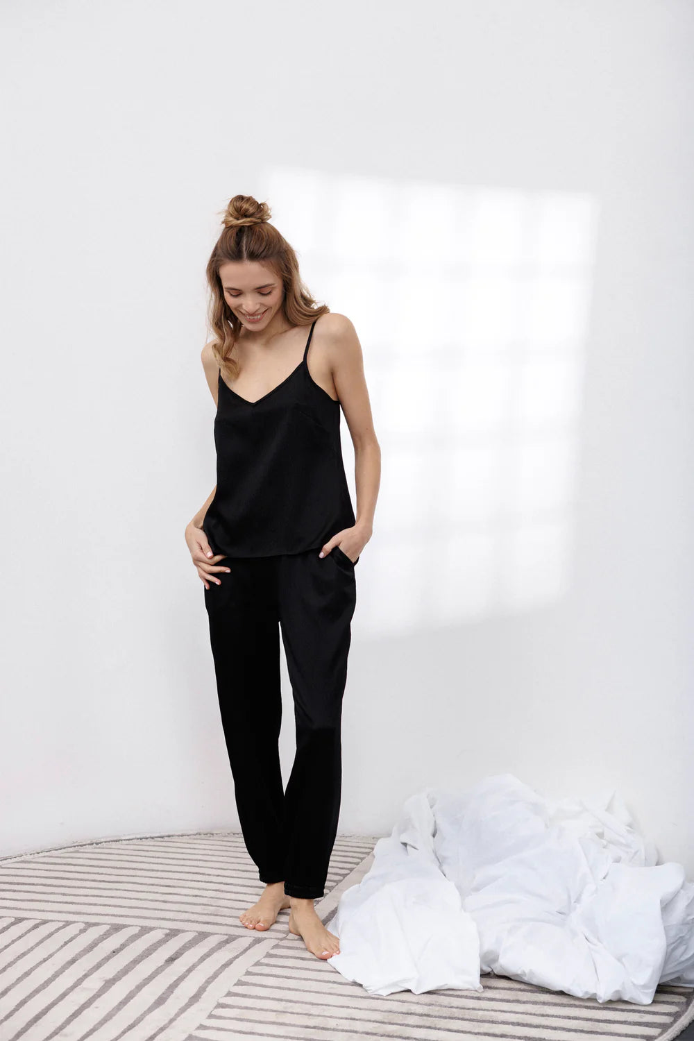 Bubble Silk Camisole and Pants Set