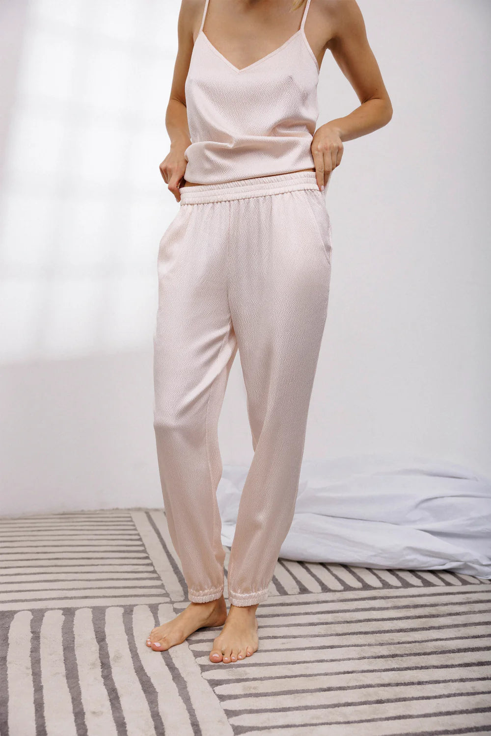 Bubble Silk Camisole and Pants Set