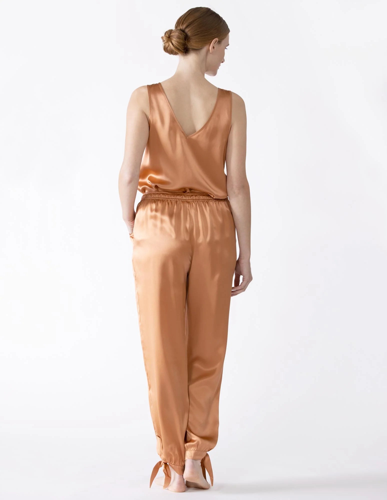 NK IMODE Sierra Ruched Neckline Silk Tank