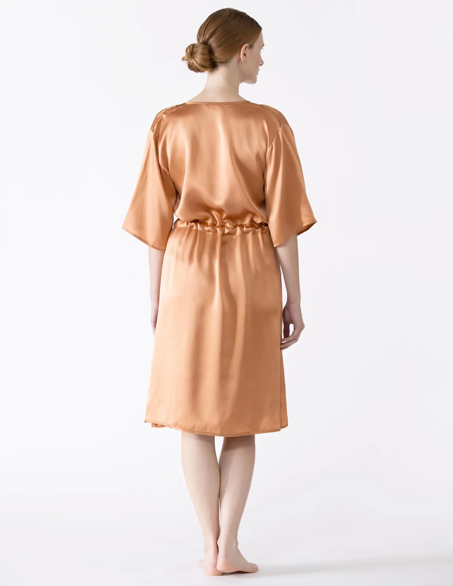 NK IMODE Sierra 3/4 Sleeve Front Tie Silk Robe