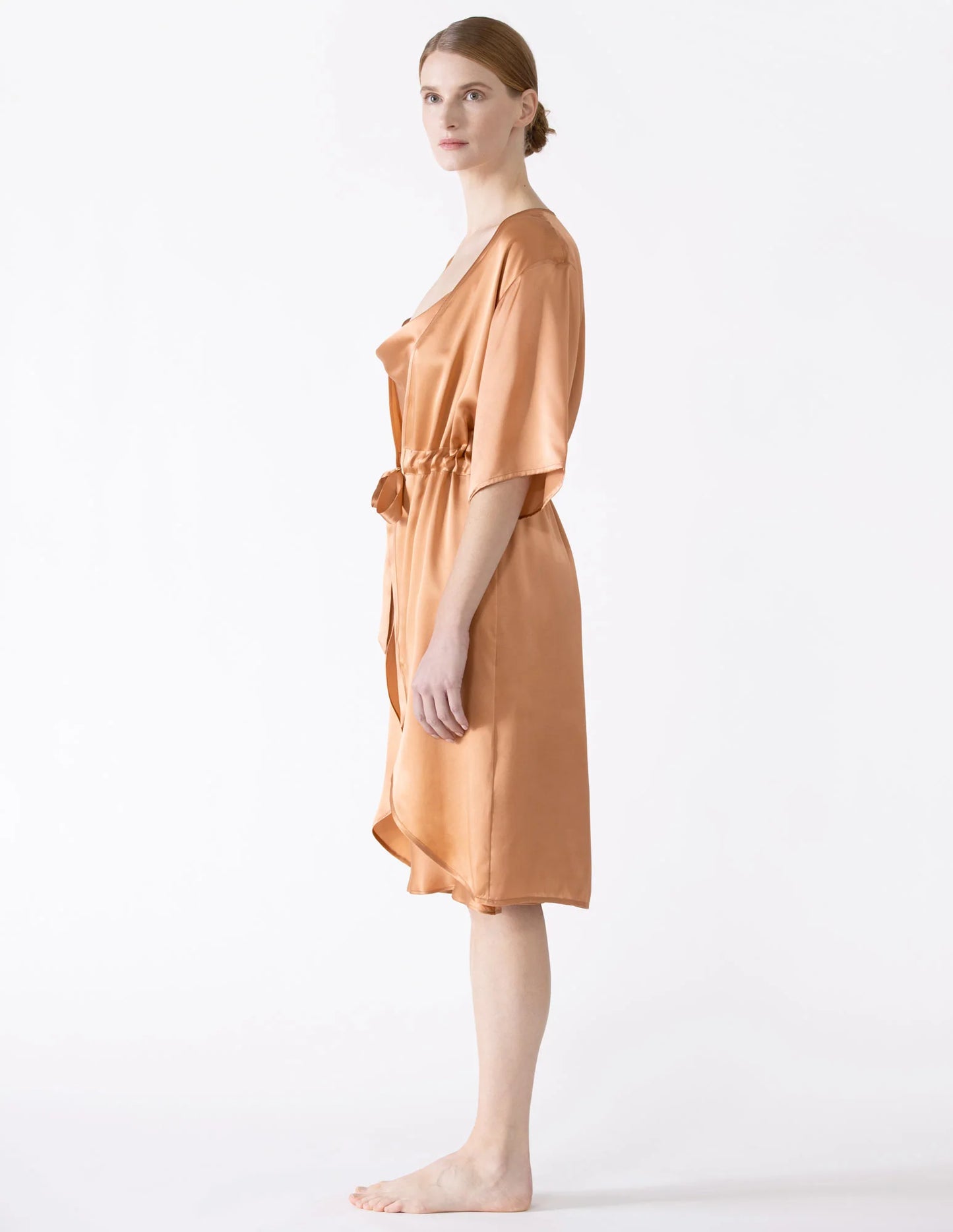 NK IMODE Sierra 3/4 Sleeve Front Tie Silk Robe