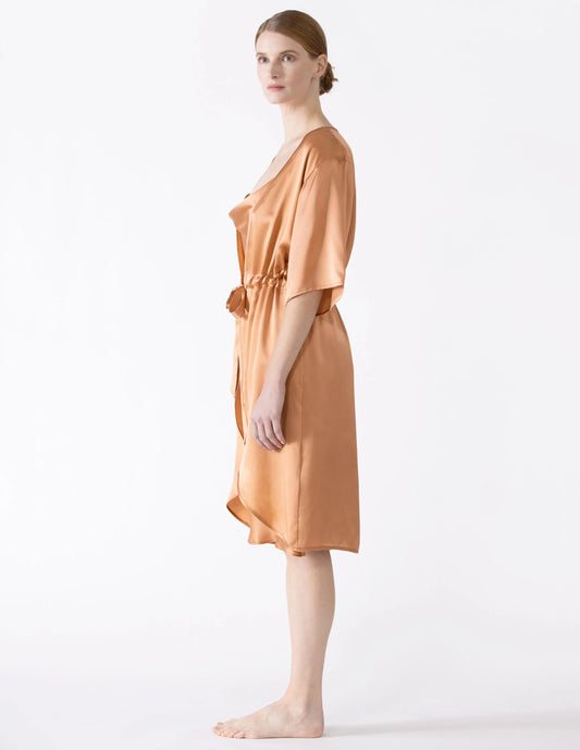 NK IMODE Sierra 3/4 Sleeve Front Tie Silk Robe