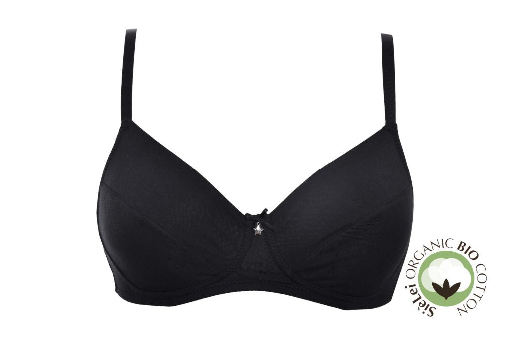 Wire-free, unpadded bra from the Organic Cotton line by SIéLEI from Italy.