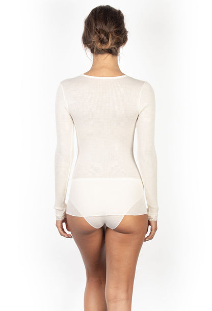 Wool & Silk V-Neck Soft Top