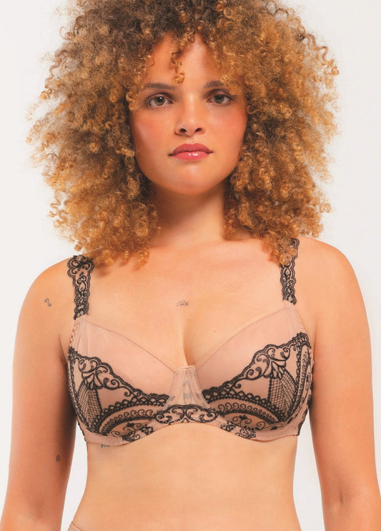 Sophisticated and luxuriously embroidered full cup bra from the Kant line by Louisa Bracq from France at DiModa Lingerie Toronto.