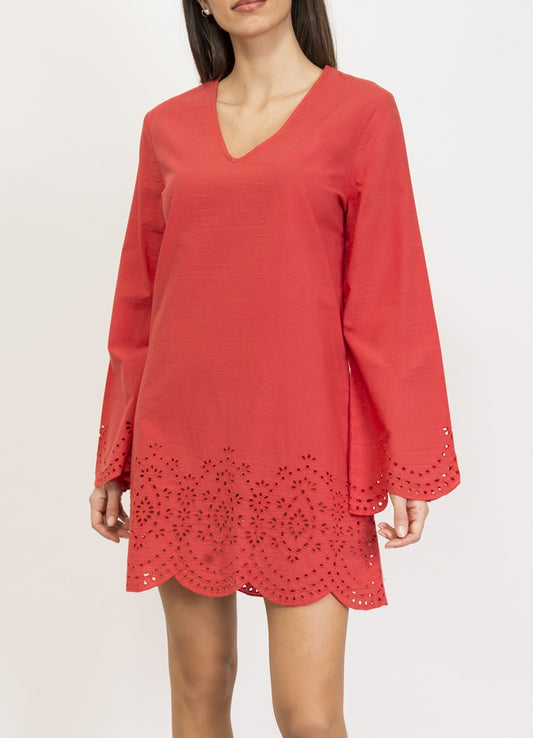 Woven Cotton Short Kaftan by Verdissima from Italy