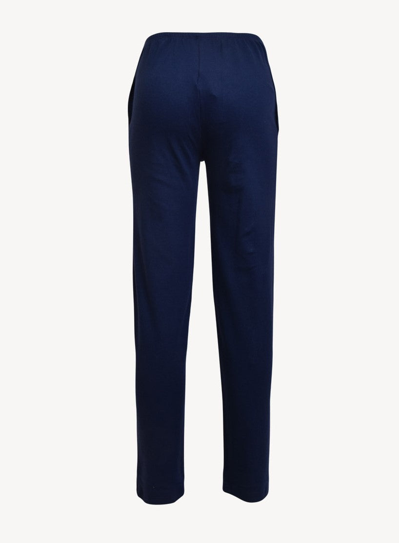 Navy blue two-piece cotton pajamas set by SIeLEI from Italy at DiModa Lingerie Toronto